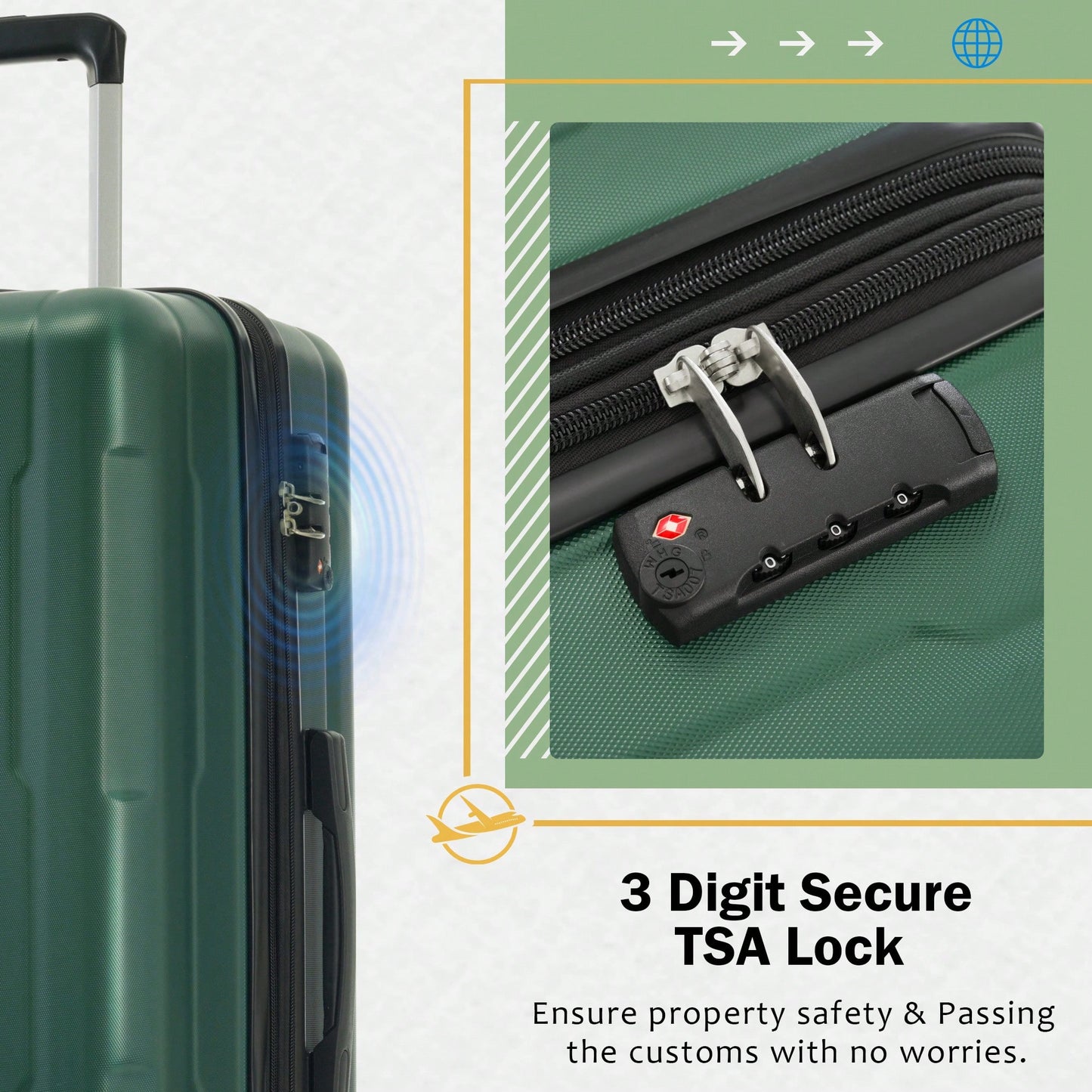 Lightweight Expandable 2 Piece Luggage Set With Spinner Wheels TSA Lock 20inch And 24inch Suitcases Travel Duffel And Toiletry Bag