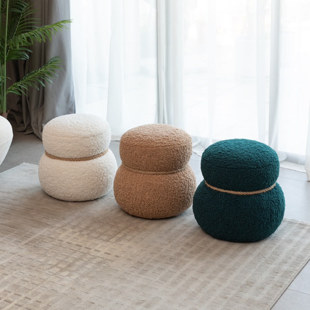Cute Snowman Stool With Plush Cushion For Kids And Adults, Versatile Footstool And Organizer, Space-Saving Design
