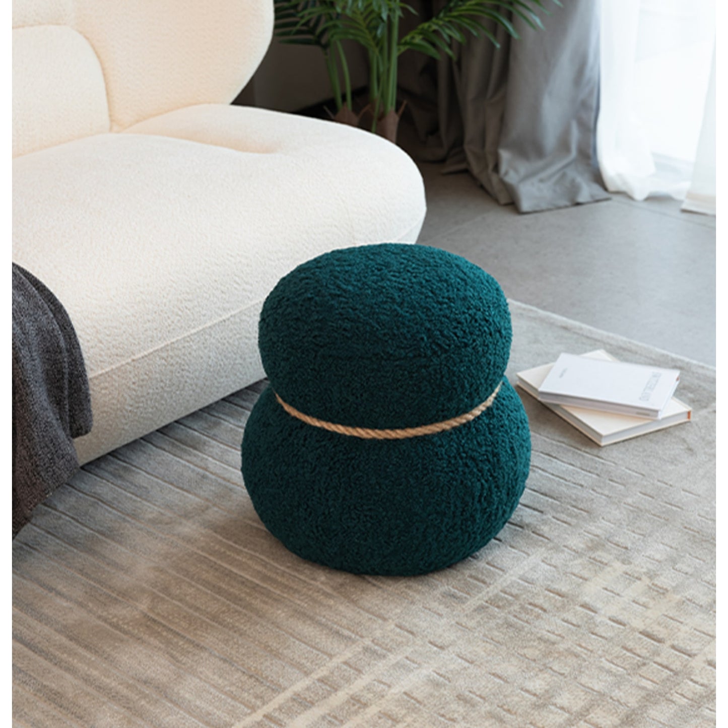 Cute Snowman Stool With Plush Cushion For Kids And Adults, Versatile Footstool And Organizer, Space-Saving Design
