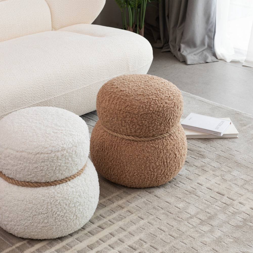 Cute Snowman Stool With Plush Cushion For Kids And Adults, Versatile Footstool And Organizer, Space-Saving Design
