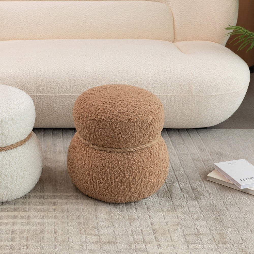 Cute Snowman Stool With Plush Cushion For Kids And Adults, Versatile Footstool And Organizer, Space-Saving Design