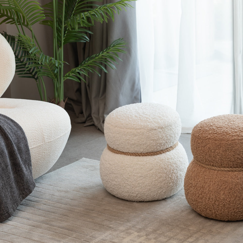Cute Snowman Stool With Plush Cushion For Kids And Adults, Versatile Footstool And Organizer, Space-Saving Design