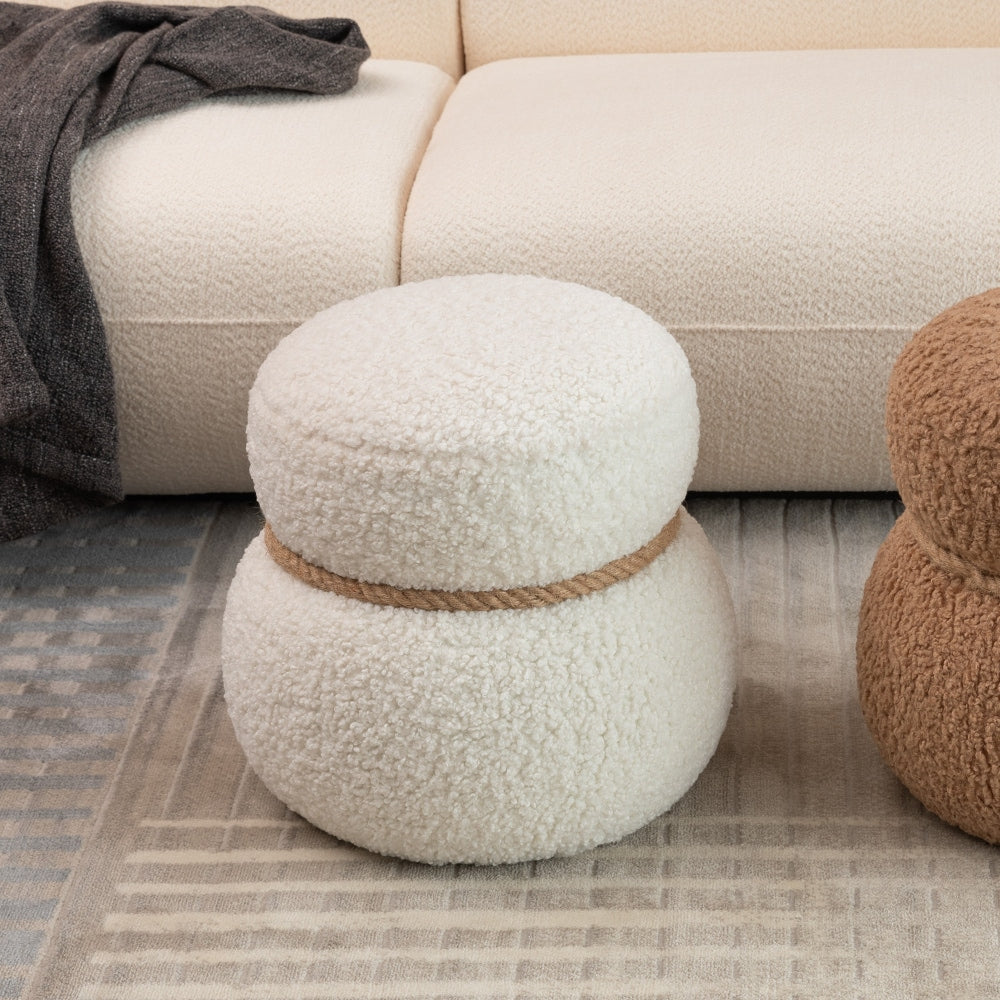 Cute Snowman Stool With Plush Cushion For Kids And Adults, Versatile Footstool And Organizer, Space-Saving Design