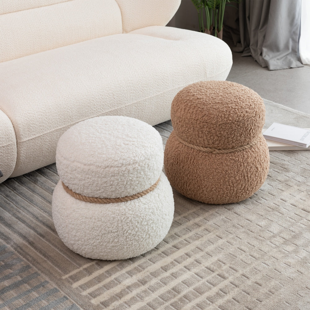Cute Snowman Stool With Plush Cushion For Kids And Adults, Versatile Footstool And Organizer, Space-Saving Design
