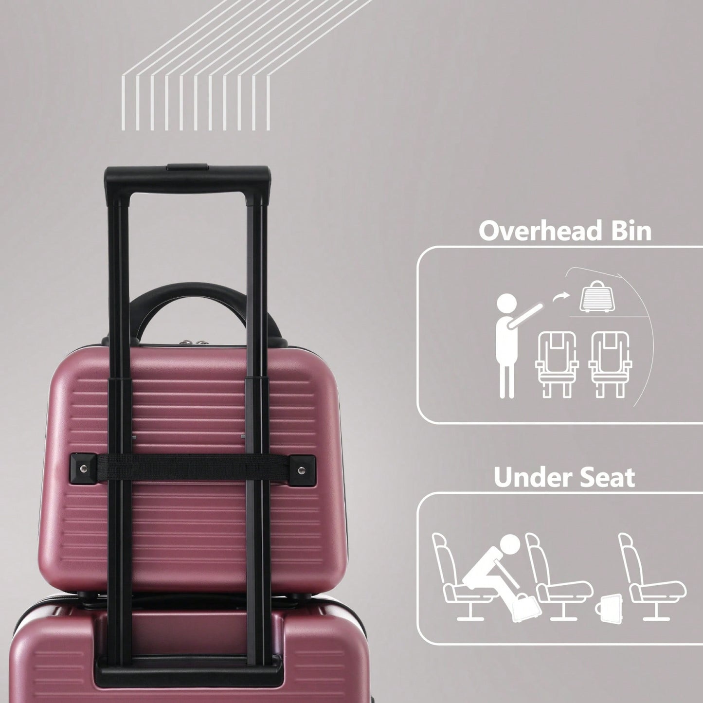 Lightweight 20 Inch Carry-On Luggage With Front Pocket USB Port And TSA Combination Lock, Ideal For Short Business Trips