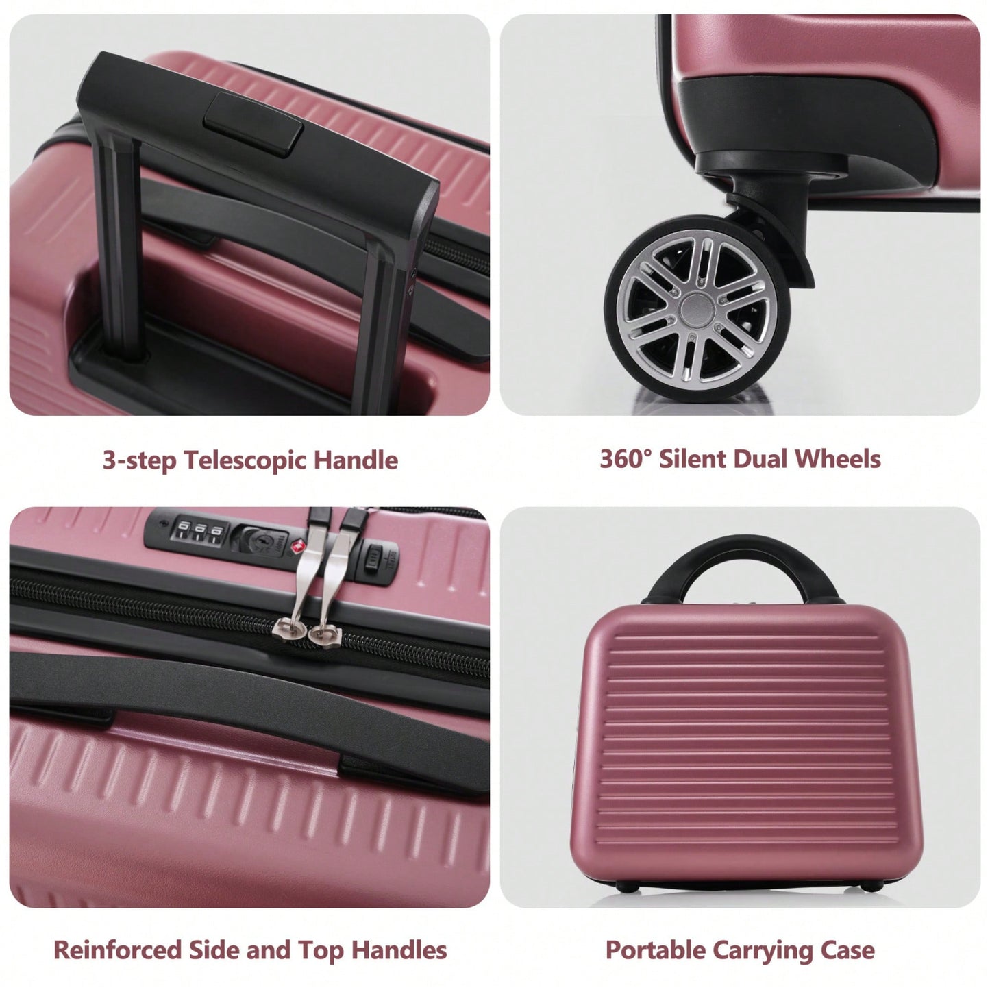 Lightweight 20 Inch Carry-On Luggage With Front Pocket USB Port And TSA Combination Lock, Ideal For Short Business Trips