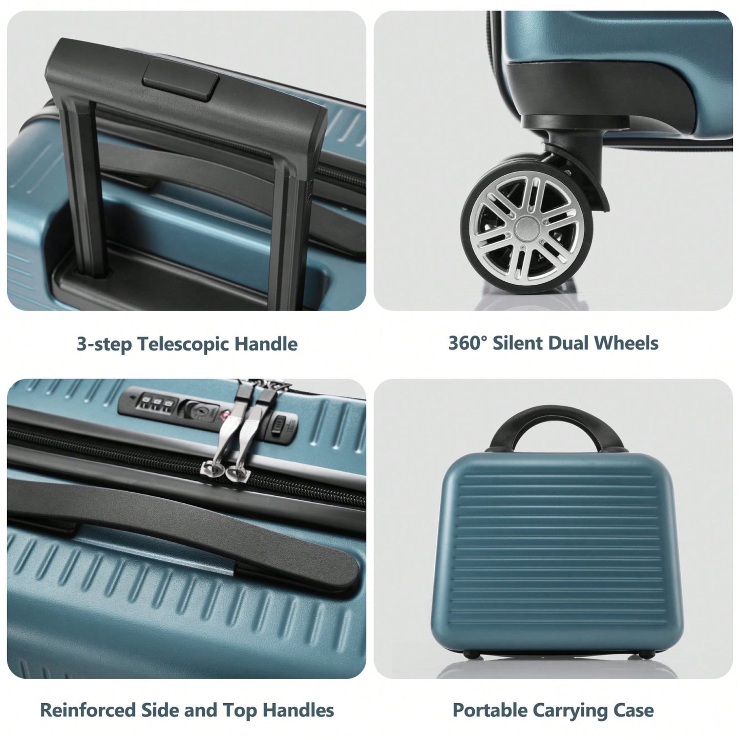 Lightweight 20 Inch Carry-On Luggage With Front Pocket USB Port And TSA Combination Lock, Ideal For Short Business Trips