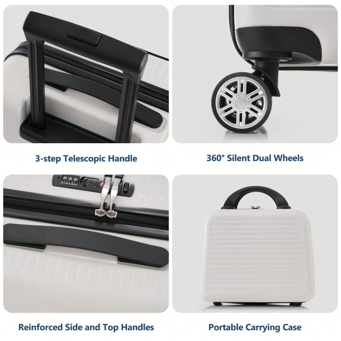 Lightweight 20 Inch Carry-On Luggage With Front Pocket USB Port And TSA Combination Lock, Ideal For Short Business Trips