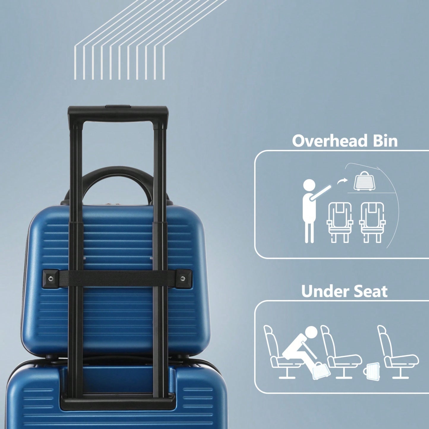 Lightweight 20 Inch Carry-On Luggage With Front Pocket USB Port And TSA Combination Lock, Ideal For Short Business Trips