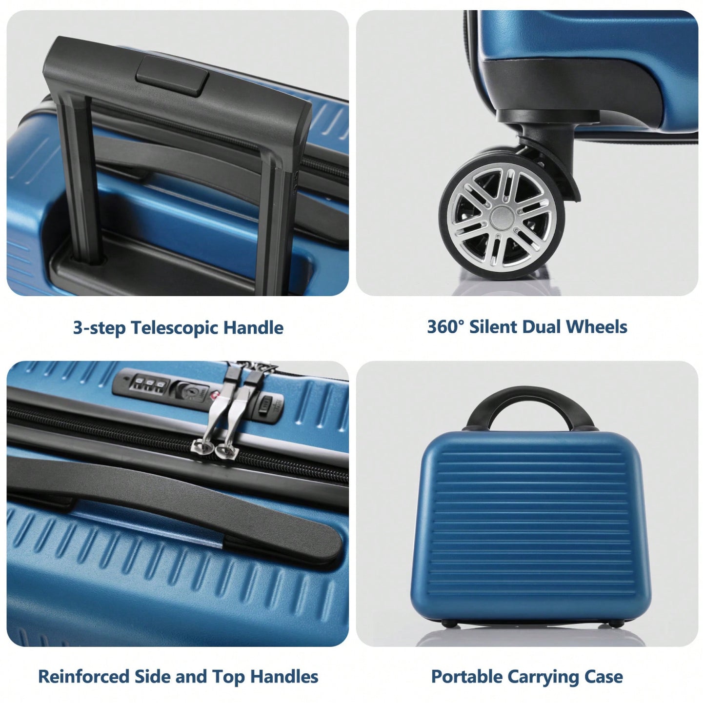Lightweight 20 Inch Carry-On Luggage With Front Pocket USB Port And TSA Combination Lock, Ideal For Short Business Trips