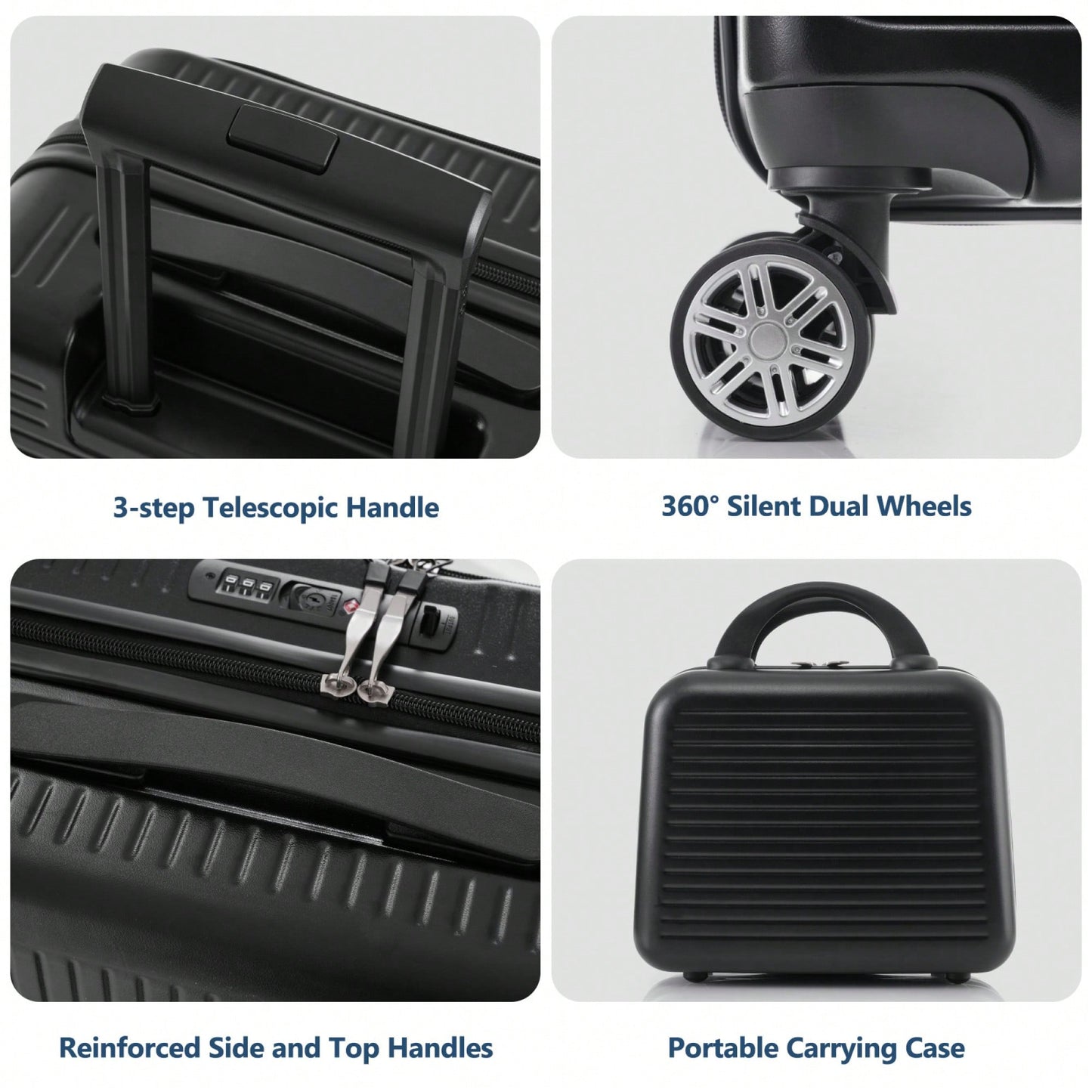 Lightweight 20 Inch Carry-On Luggage With Front Pocket USB Port And TSA Combination Lock, Ideal For Short Business Trips