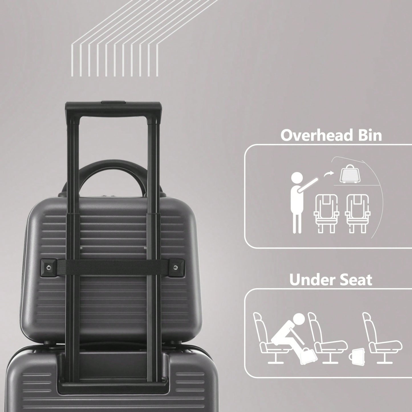 Lightweight 20 Inch Carry-On Luggage With Front Pocket USB Port And TSA Combination Lock, Ideal For Short Business Trips