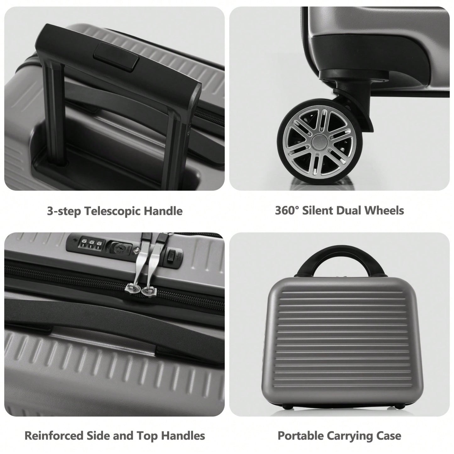 Lightweight 20 Inch Carry-On Luggage With Front Pocket USB Port And TSA Combination Lock, Ideal For Short Business Trips