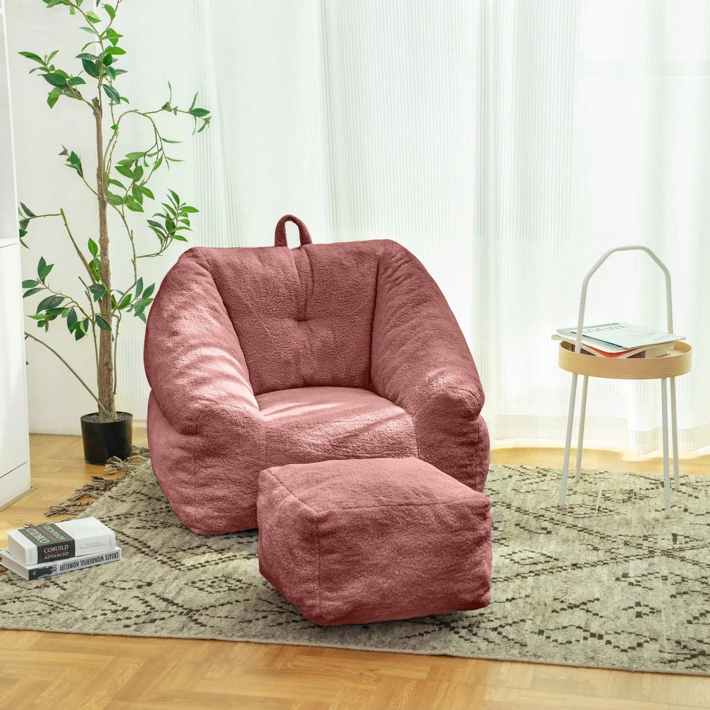 Cozy Faux Fur Bean Bag Chair With Memory Foam Filling For Ultimate Comfort In Living Room, Dorm, Or Game Room