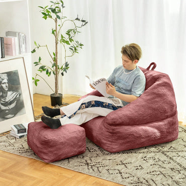 Cozy Faux Fur Bean Bag Chair With Memory Foam Filling For Ultimate Comfort In Living Room, Dorm, Or Game Room