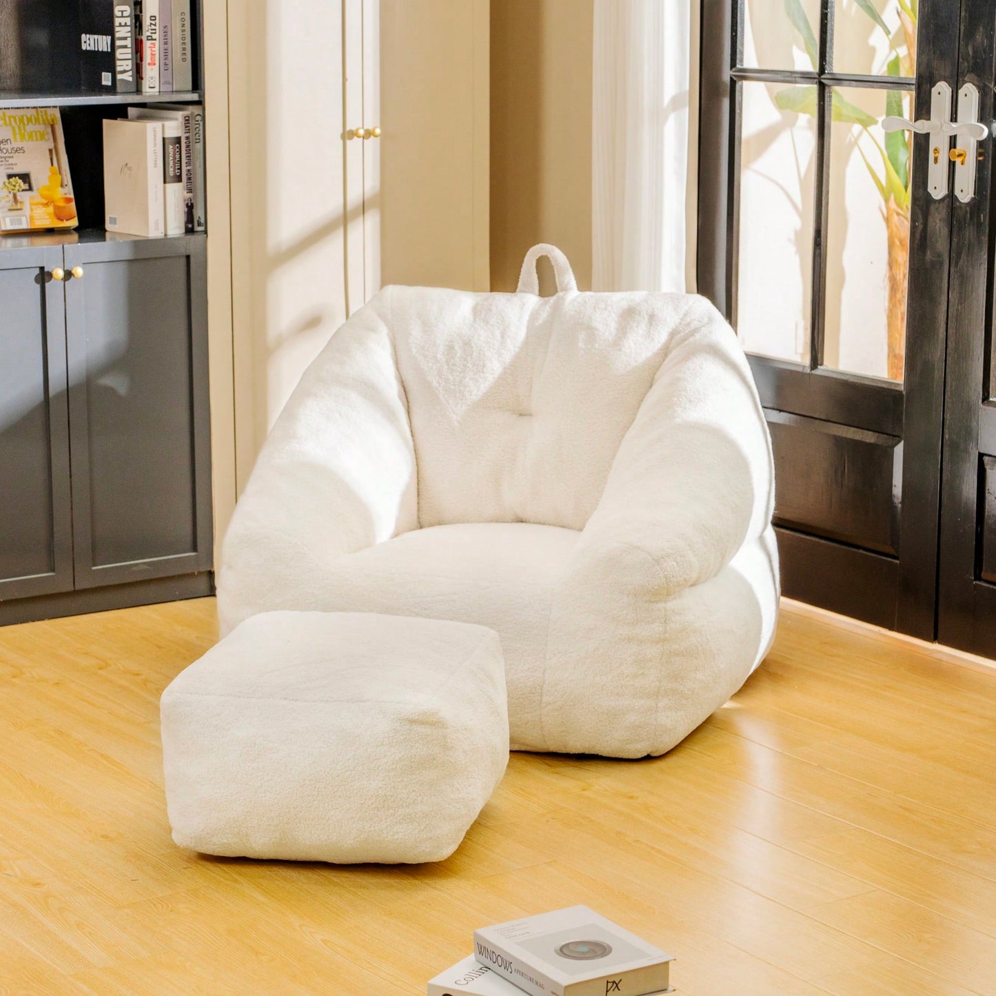 Cozy Faux Fur Bean Bag Chair With Memory Foam Filling For Ultimate Comfort In Living Room, Dorm, Or Game Room