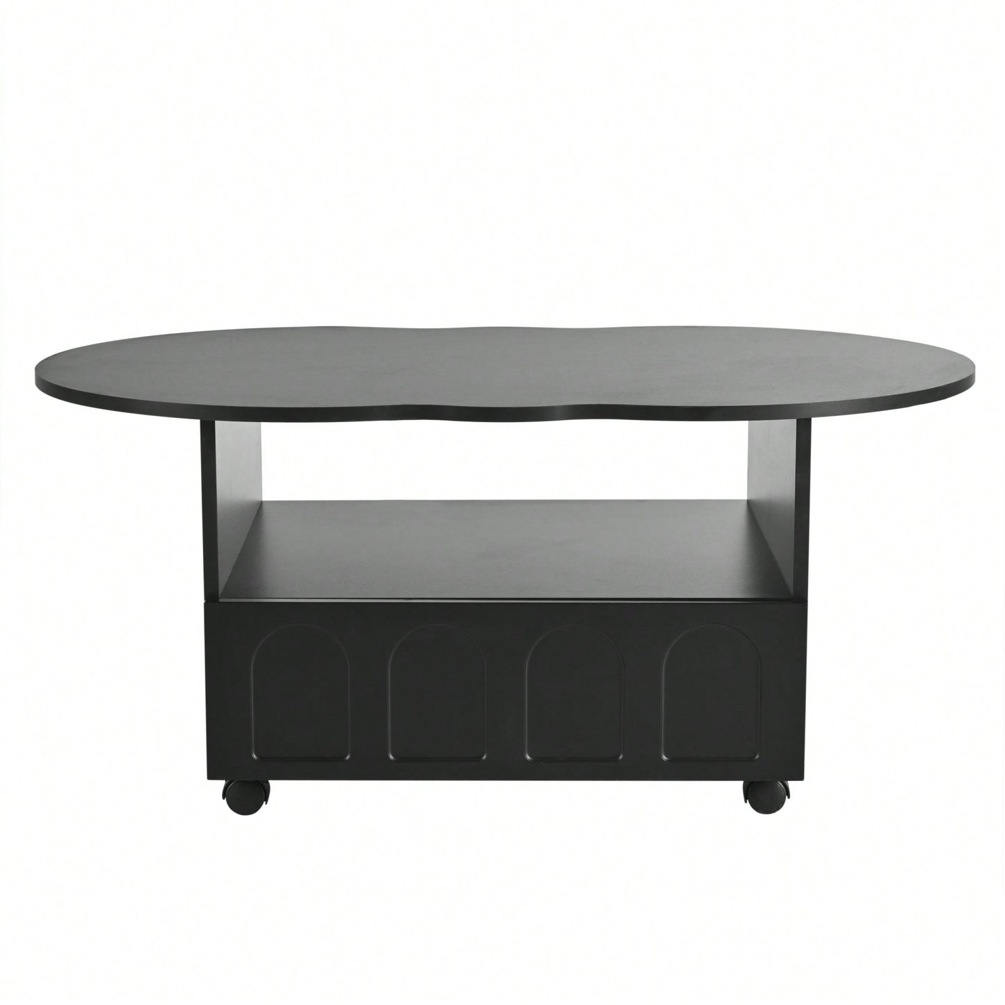 Cloud Shaped Coffee Table With Storage Drawer And Wheels For Living Room