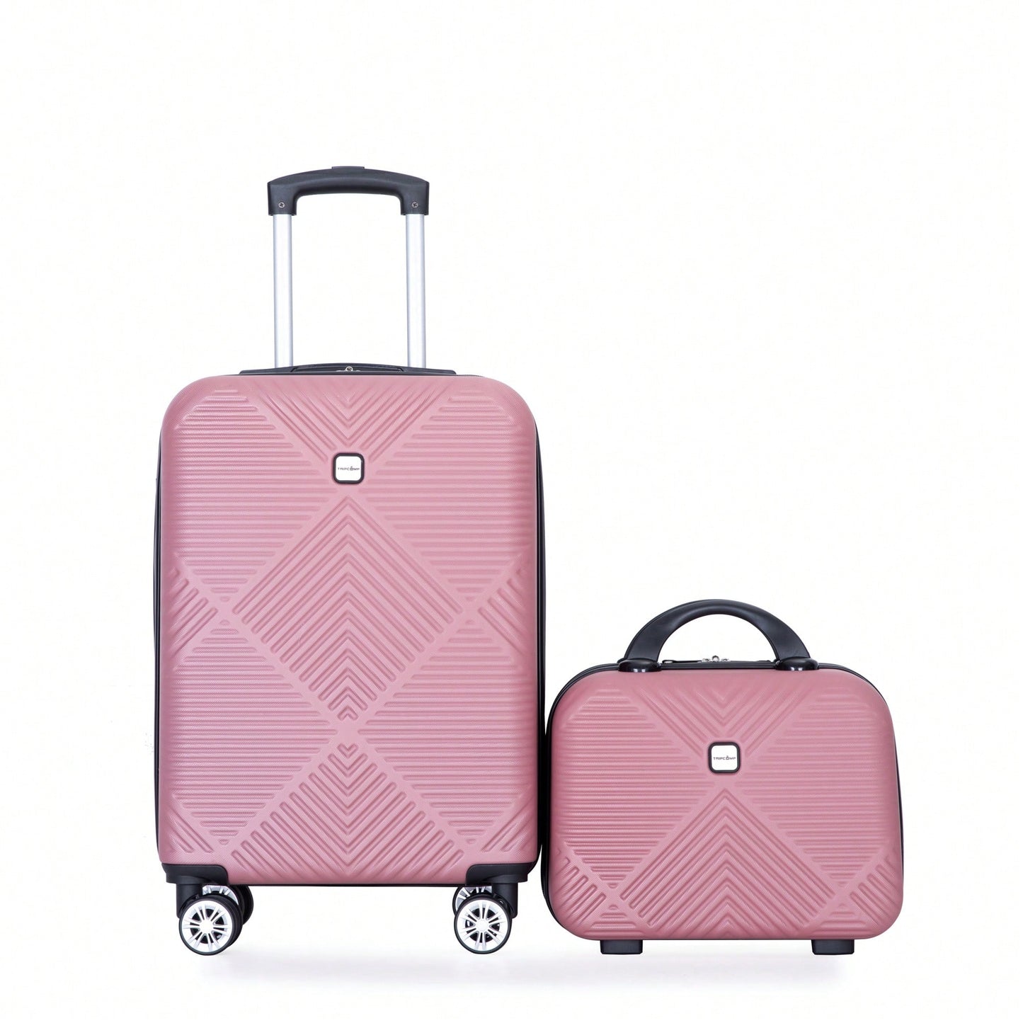 Lightweight 2 Piece ABS Luggage Set With 20 Inch Carry-On And 14 Inch Cosmetic Case, 360° Spinner Wheels For Easy Maneuverability