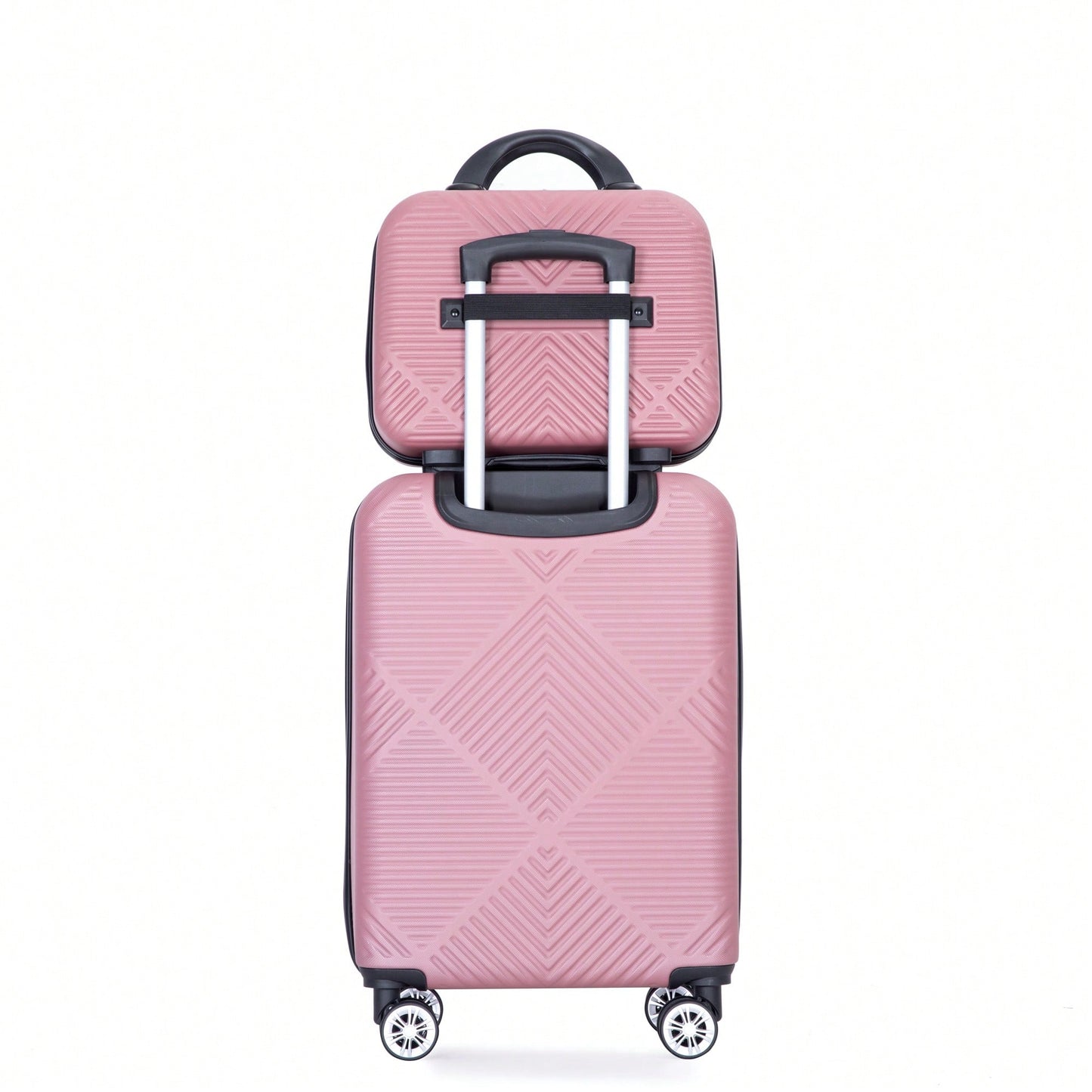 Lightweight 2 Piece ABS Luggage Set With 20 Inch Carry-On And 14 Inch Cosmetic Case, 360° Spinner Wheels For Easy Maneuverability