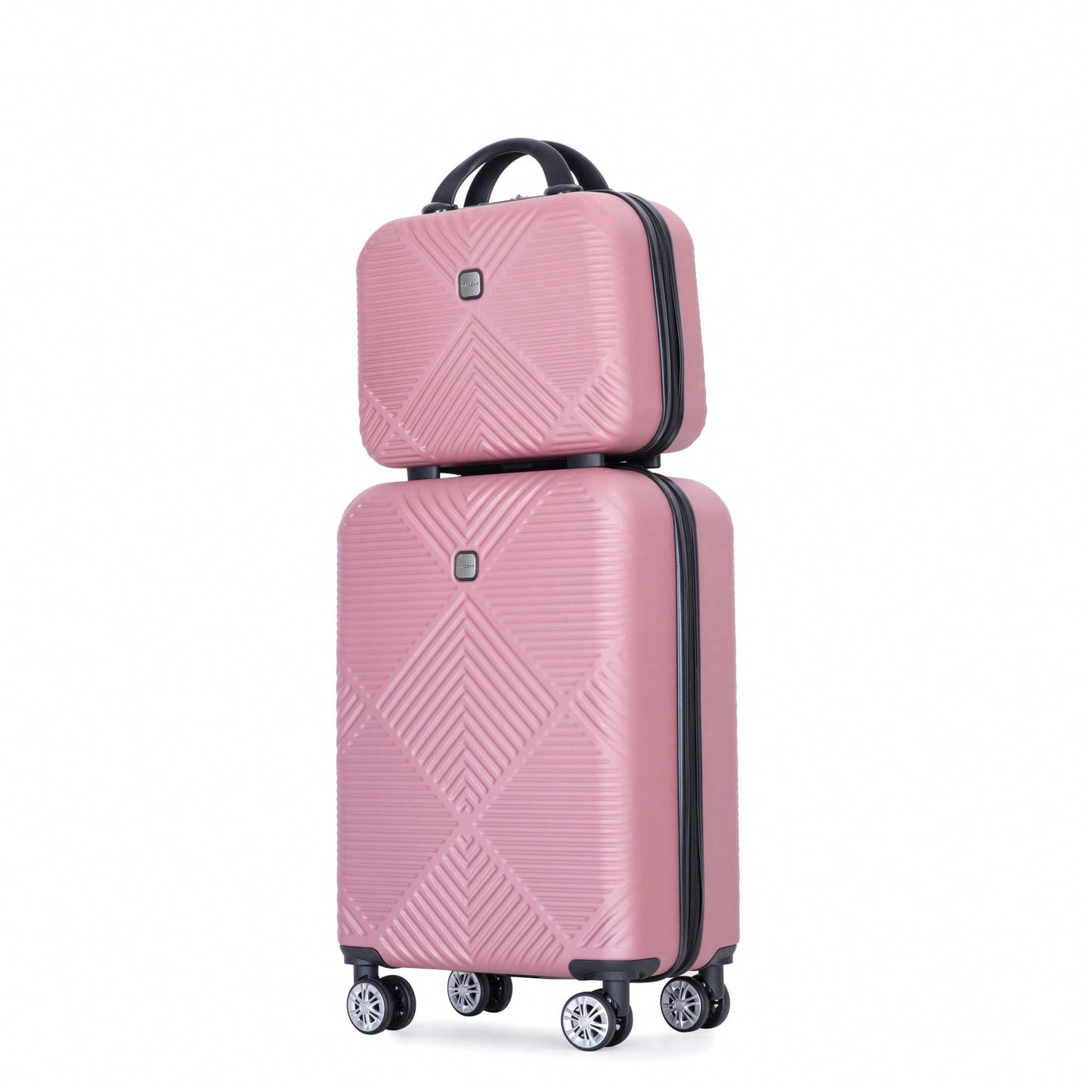 Lightweight 2 Piece ABS Luggage Set With 20 Inch Carry-On And 14 Inch Cosmetic Case, 360° Spinner Wheels For Easy Maneuverability