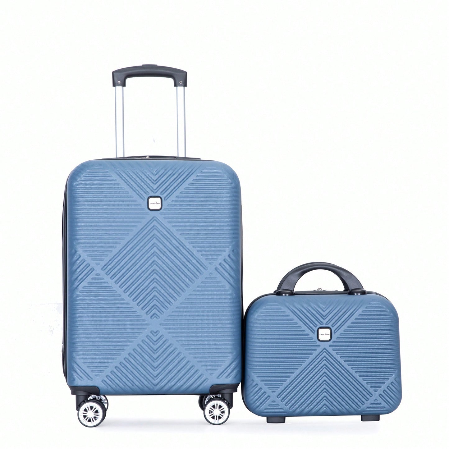Lightweight 2 Piece ABS Luggage Set With 20 Inch Carry-On And 14 Inch Cosmetic Case, 360° Spinner Wheels For Easy Maneuverability