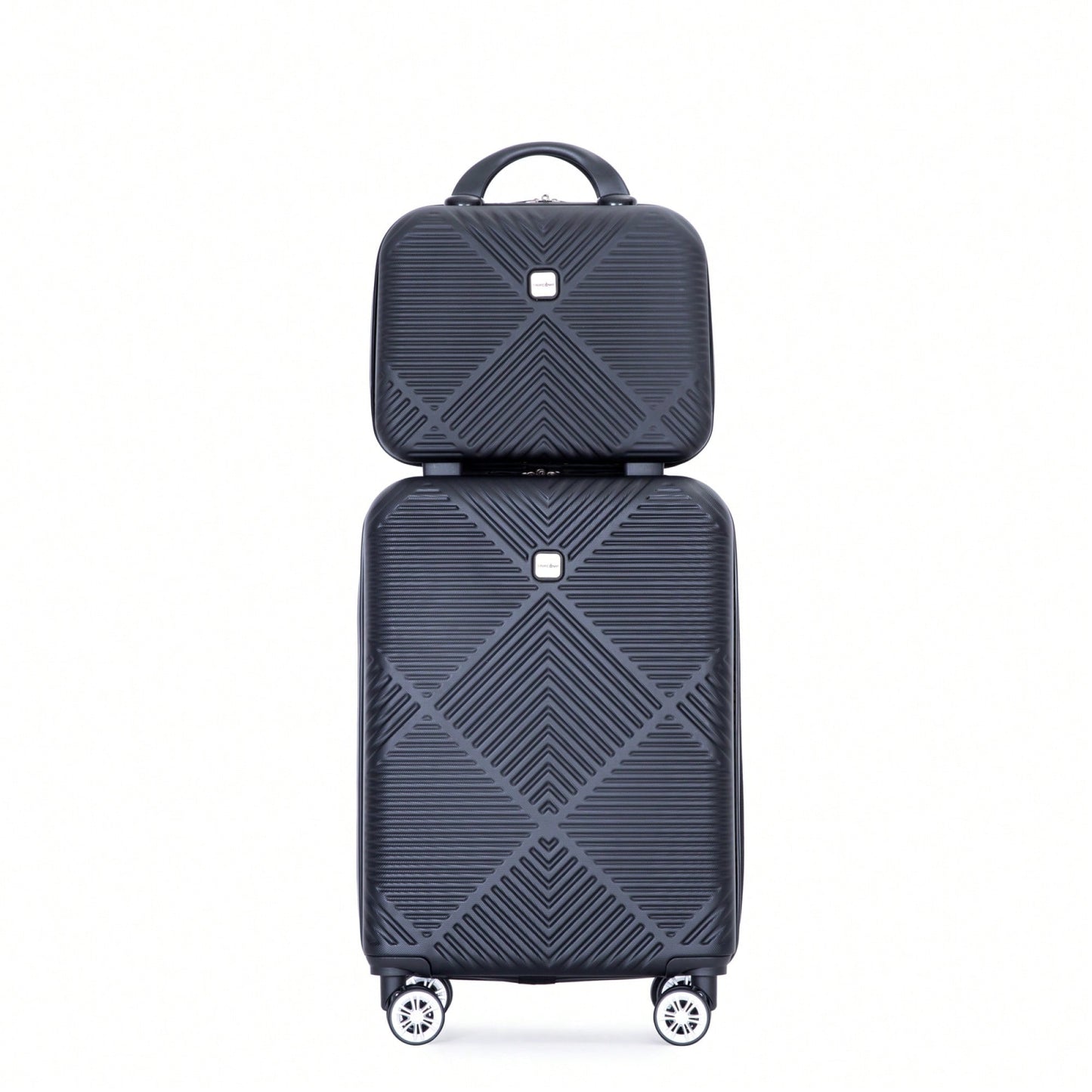 Lightweight 2 Piece ABS Luggage Set With 20 Inch Carry-On And 14 Inch Cosmetic Case, 360° Spinner Wheels For Easy Maneuverability