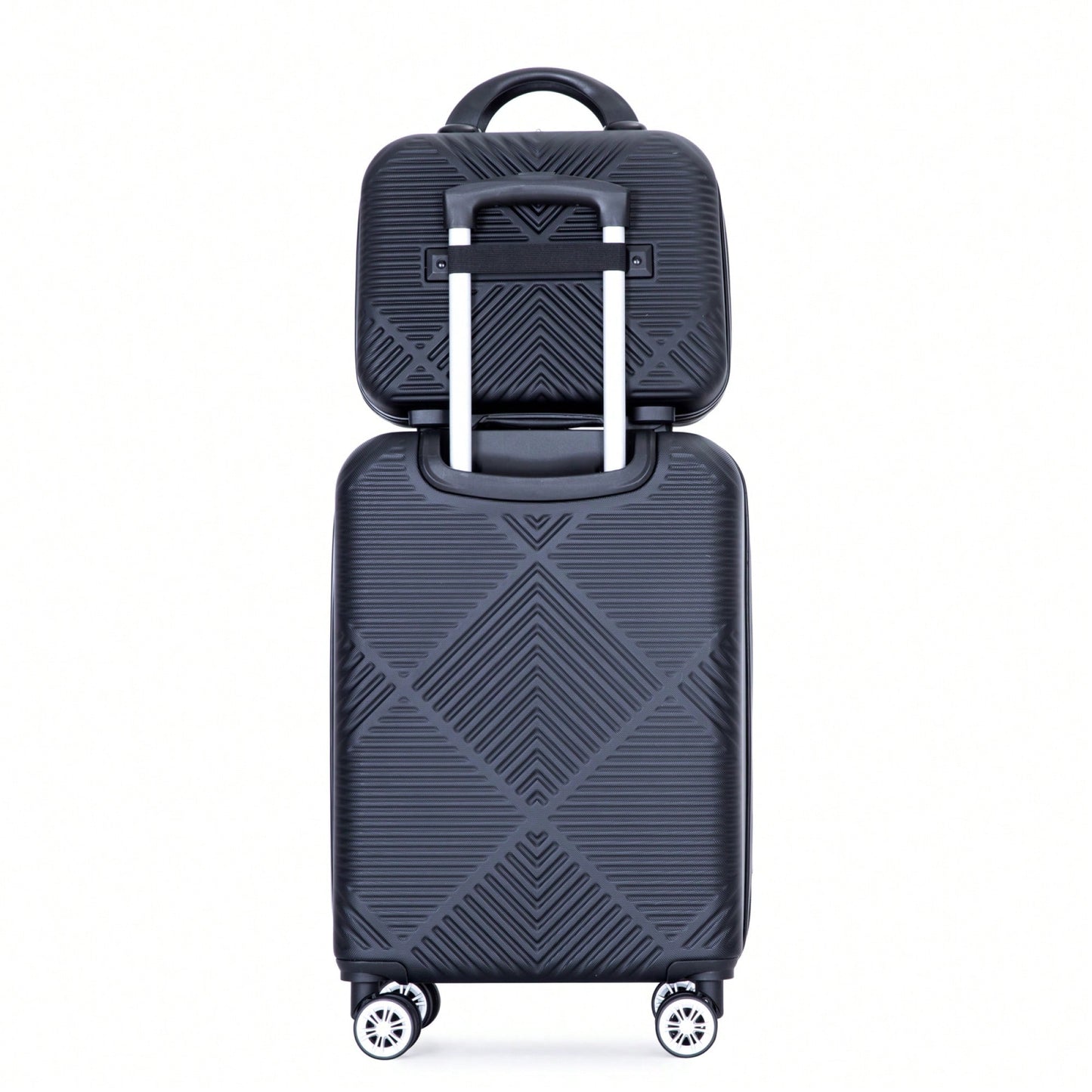 Lightweight 2 Piece ABS Luggage Set With 20 Inch Carry-On And 14 Inch Cosmetic Case, 360° Spinner Wheels For Easy Maneuverability