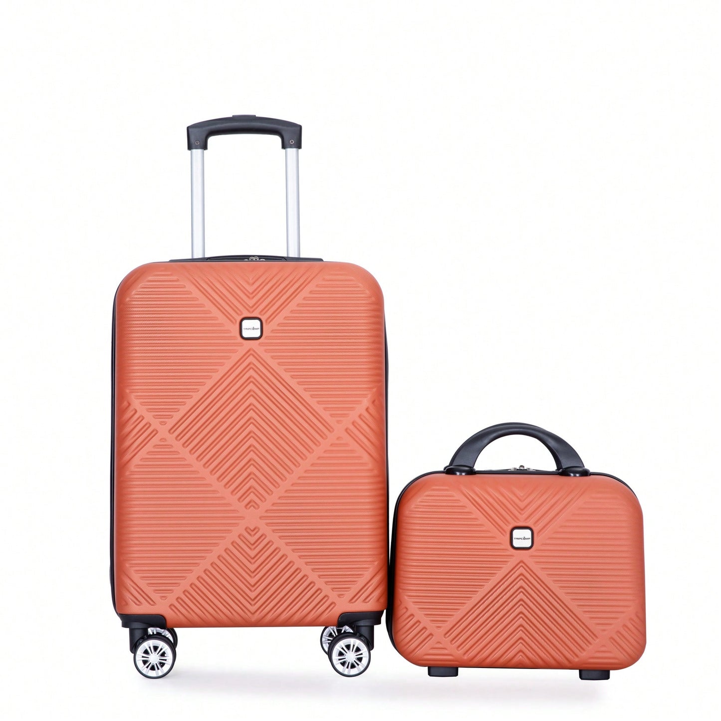 Lightweight 2 Piece ABS Luggage Set With 20 Inch Carry-On And 14 Inch Cosmetic Case, 360° Spinner Wheels For Easy Maneuverability
