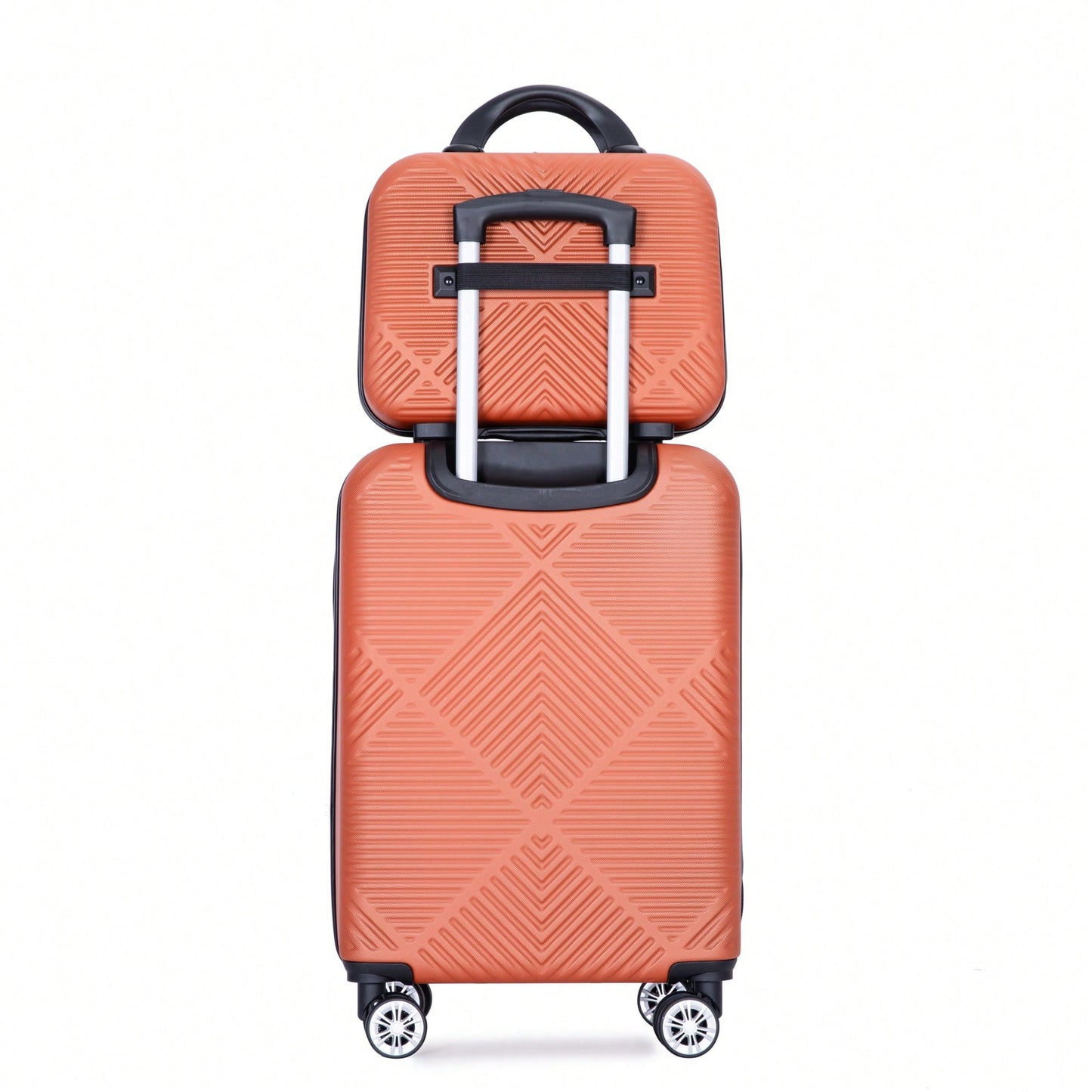 Lightweight 2 Piece ABS Luggage Set With 20 Inch Carry-On And 14 Inch Cosmetic Case, 360° Spinner Wheels For Easy Maneuverability
