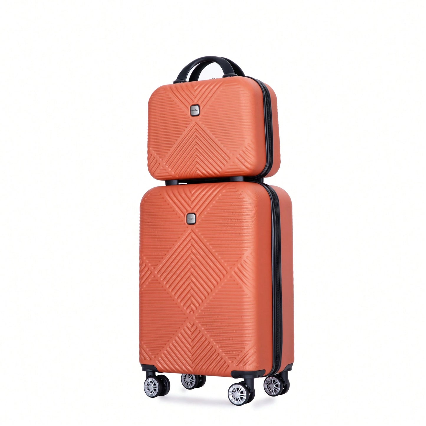 Lightweight 2 Piece ABS Luggage Set With 20 Inch Carry-On And 14 Inch Cosmetic Case, 360° Spinner Wheels For Easy Maneuverability