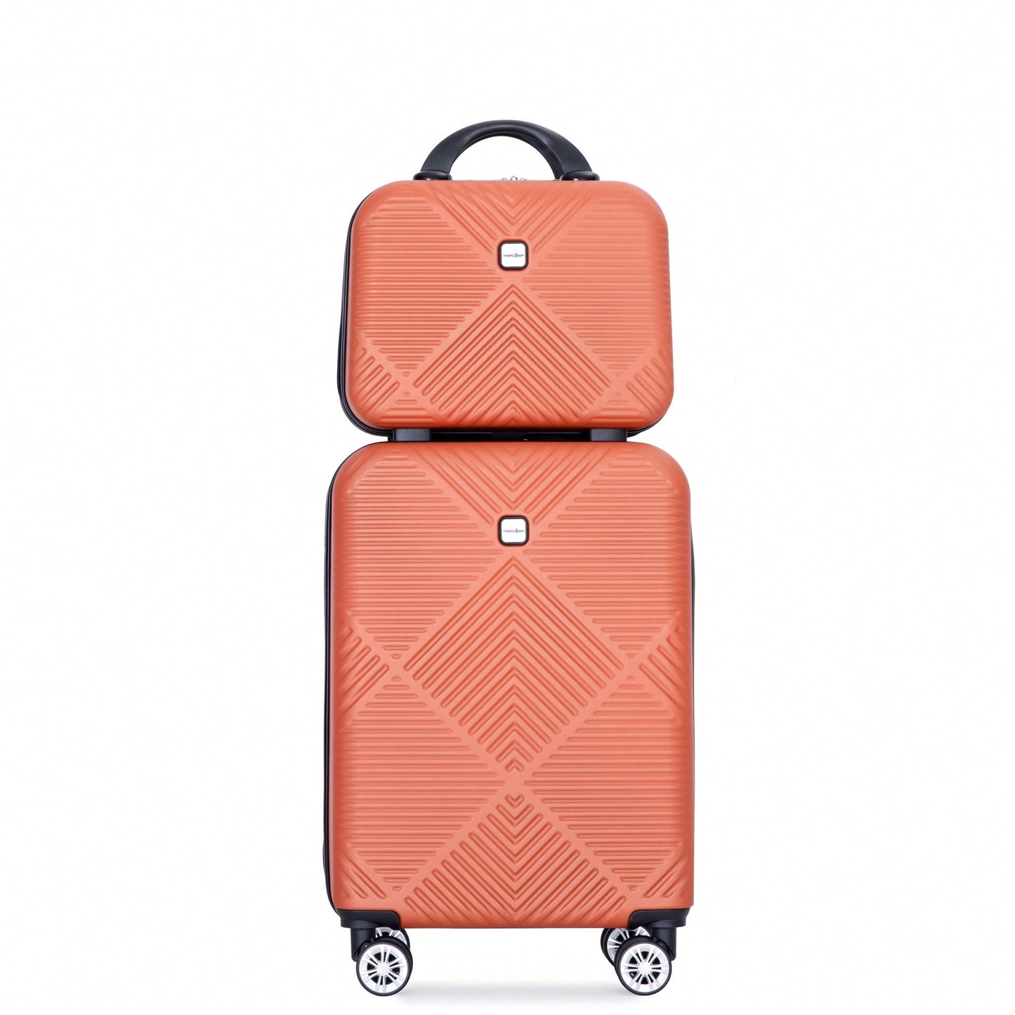 Lightweight 2 Piece ABS Luggage Set With 20 Inch Carry-On And 14 Inch Cosmetic Case, 360° Spinner Wheels For Easy Maneuverability