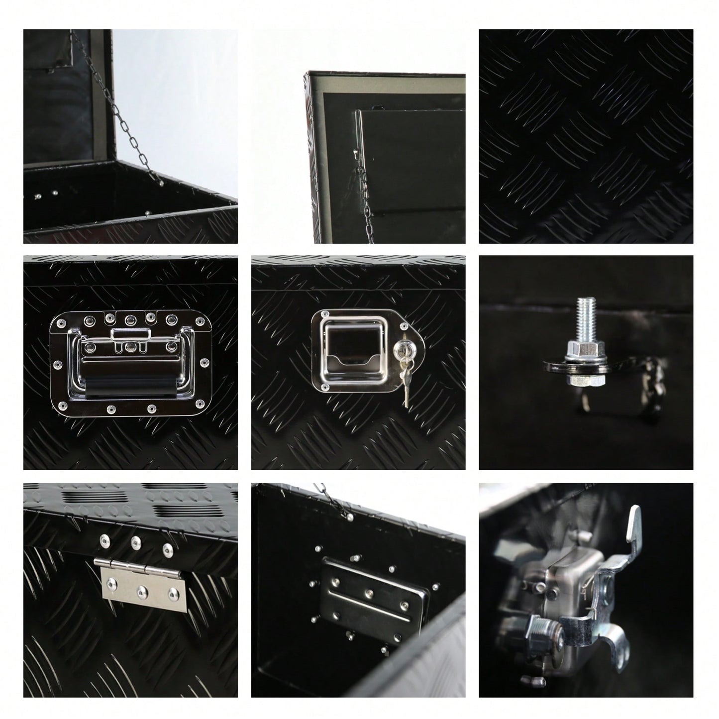 30 Inch Heavy Duty Black Aluminum Underbody Tool Box For Trucks Trailers RVs And ATVs With Lock And Keys