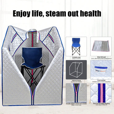 Portable Home Steam Sauna Tent With Heater And Chair For Personal Spa Experience