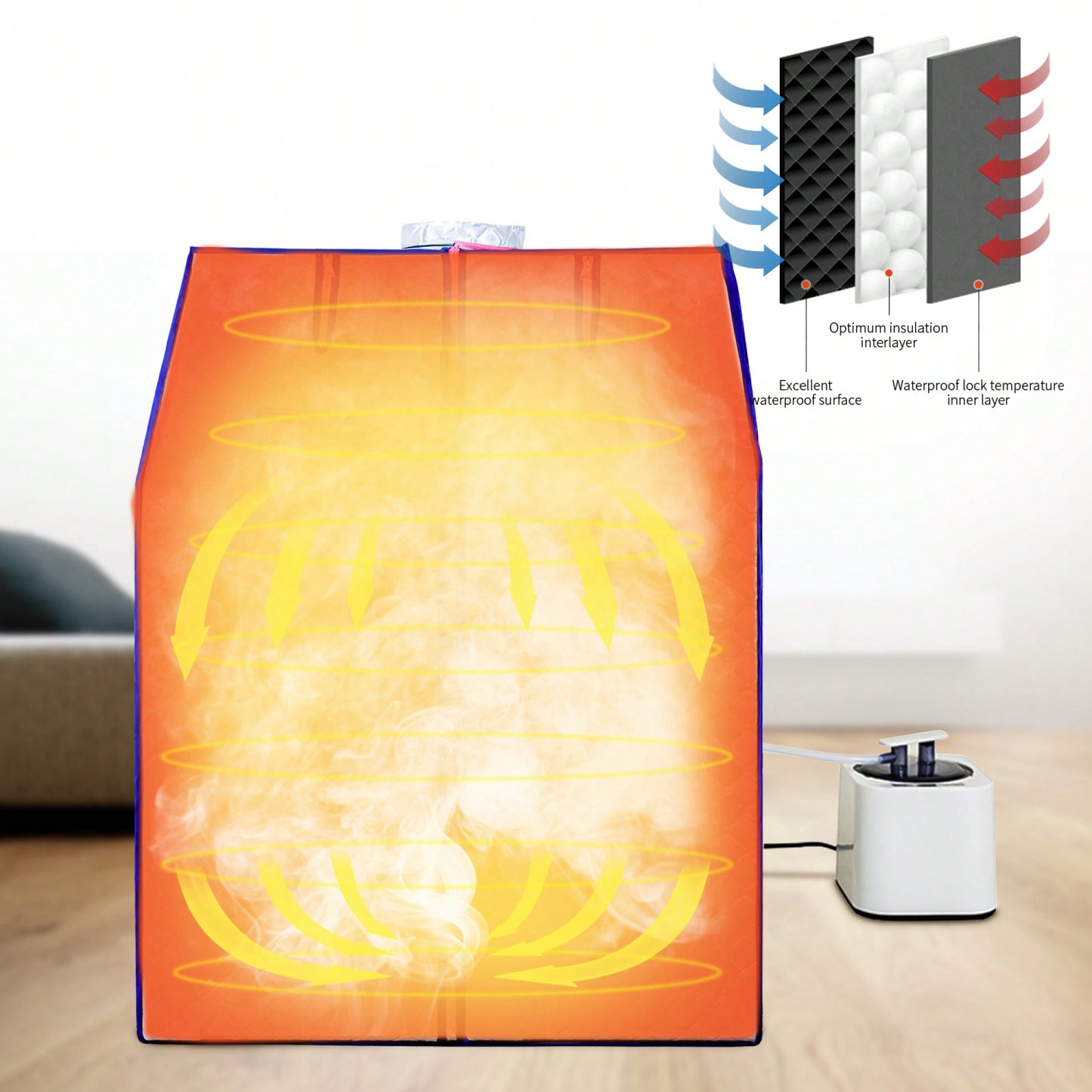 Portable Home Steam Sauna Tent With Heater And Chair For Personal Spa Experience