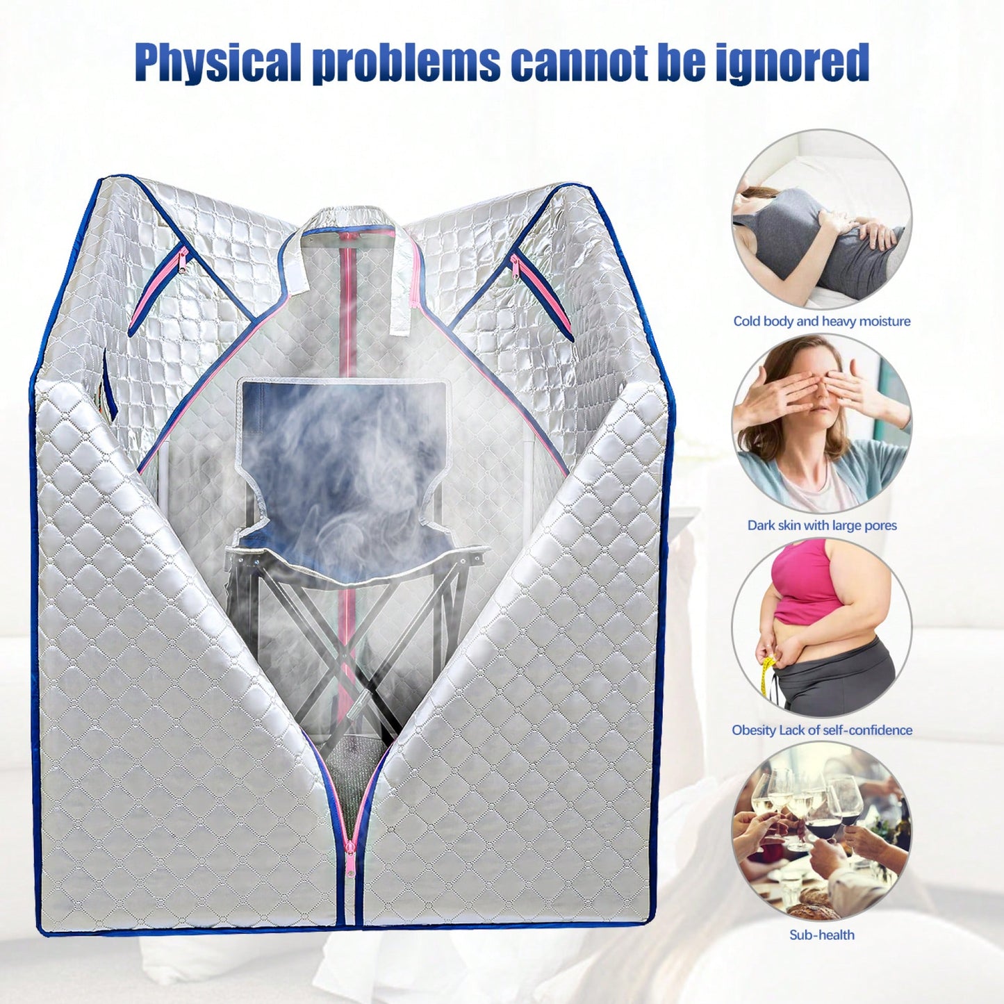 Portable Home Steam Sauna Tent With Heater And Chair For Personal Spa Experience