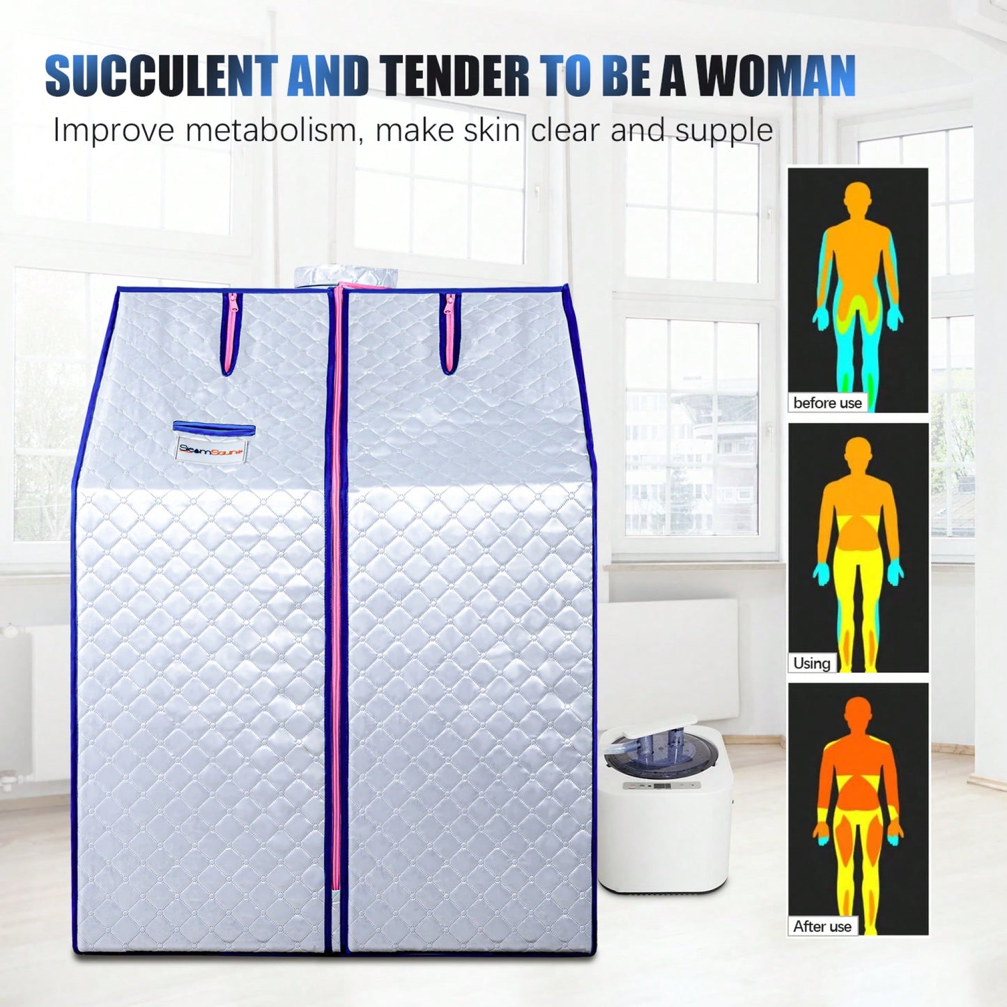 Portable Home Steam Sauna Tent With Heater And Chair For Personal Spa Experience