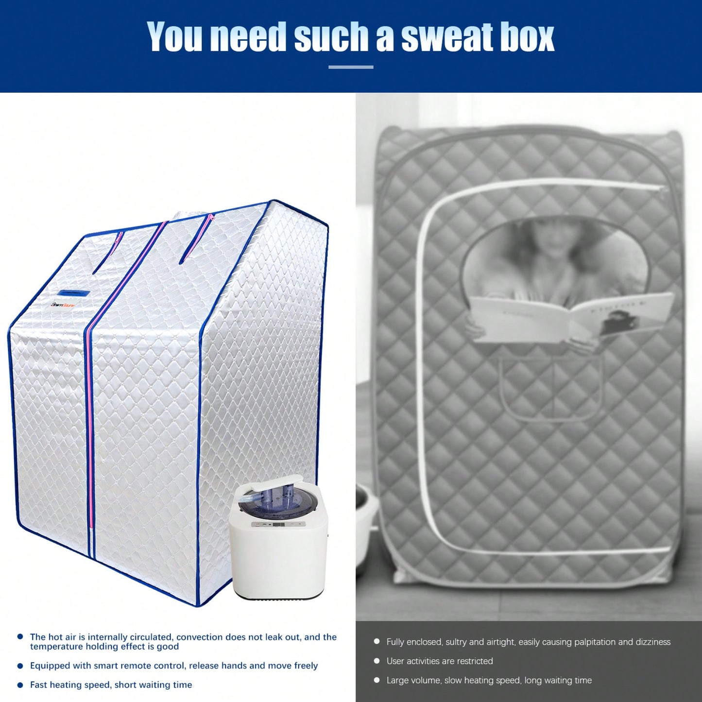 Portable Home Steam Sauna Tent With Heater And Chair For Personal Spa Experience
