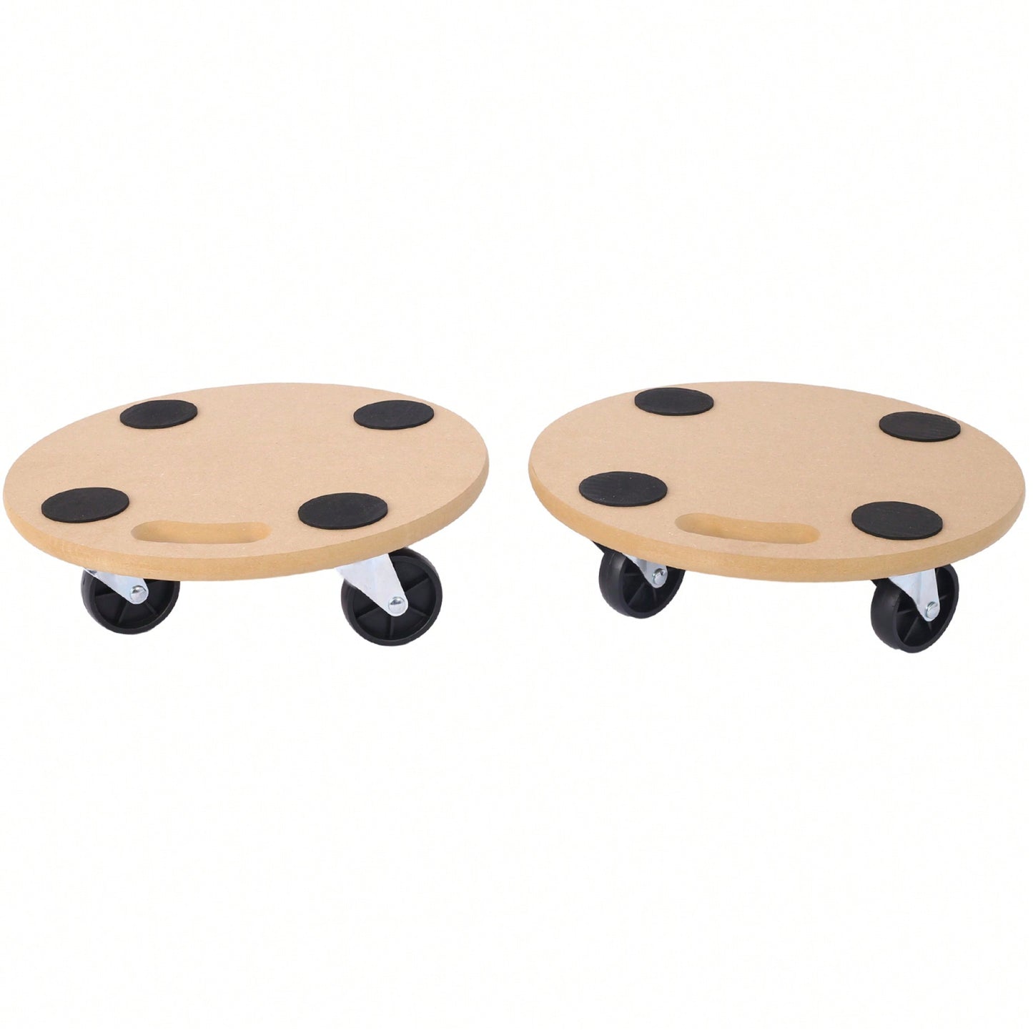 Heavy Duty Wood Furniture Moving Dolly With Wheels For Piano Couch Fridge 500 Lbs Capacity 15 Inch Round Platform 2 Pack