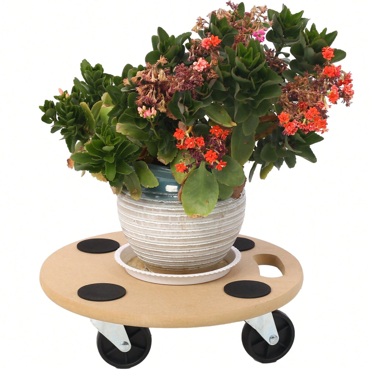 Heavy Duty Wood Furniture Moving Dolly With Wheels For Piano Couch Fridge 500 Lbs Capacity 15 Inch Round Platform 2 Pack