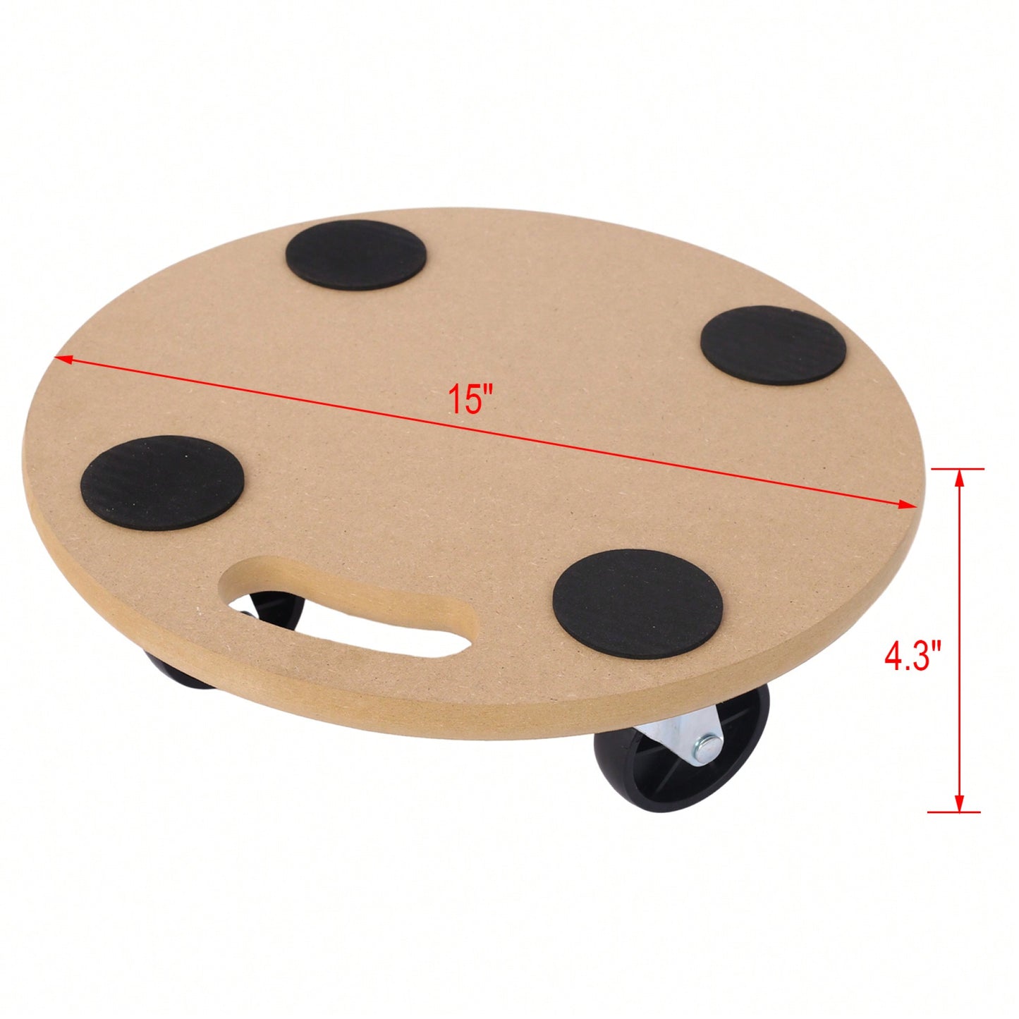 Heavy Duty Wood Furniture Moving Dolly With Wheels For Piano Couch Fridge 500 Lbs Capacity 15 Inch Round Platform 2 Pack