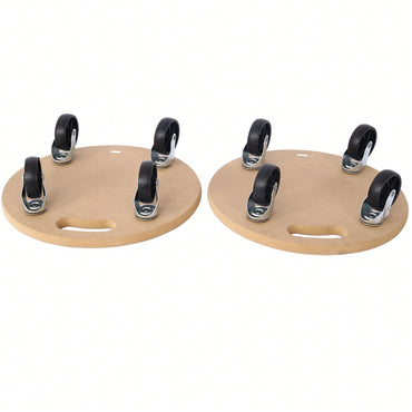 Heavy Duty Wood Furniture Moving Dolly With Wheels For Piano Couch Fridge 500 Lbs Capacity 15 Inch Round Platform 2 Pack