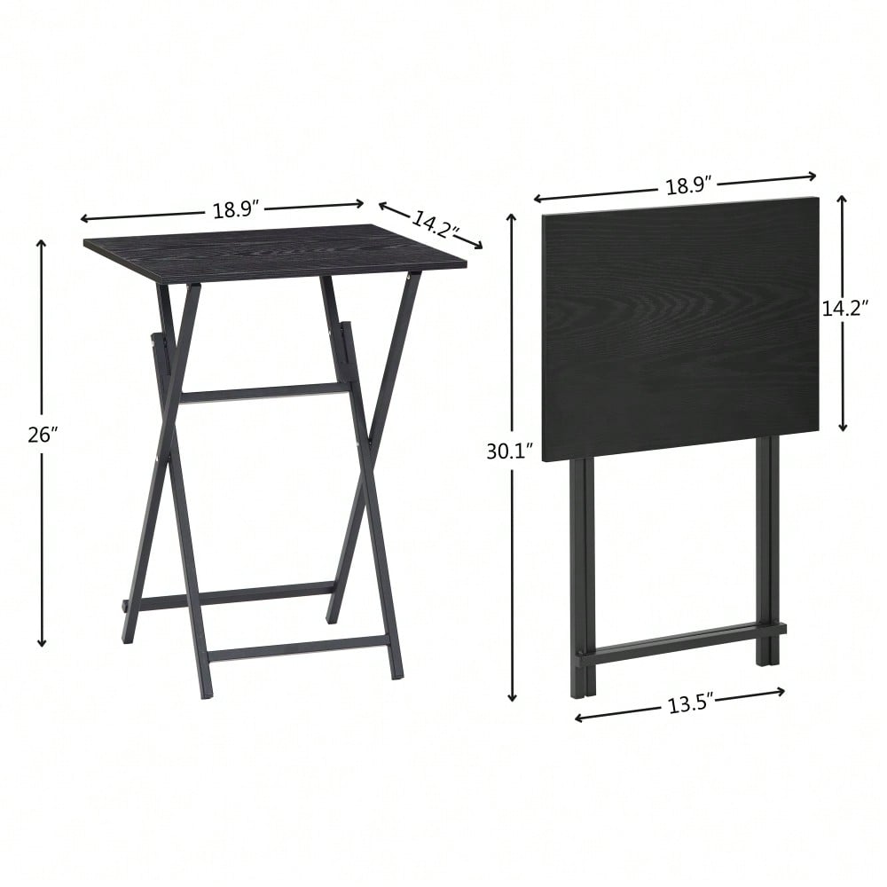 Folding TV Tray Table Portable Rustic Snack Table For Small Spaces Easy To Store No Assembly Required