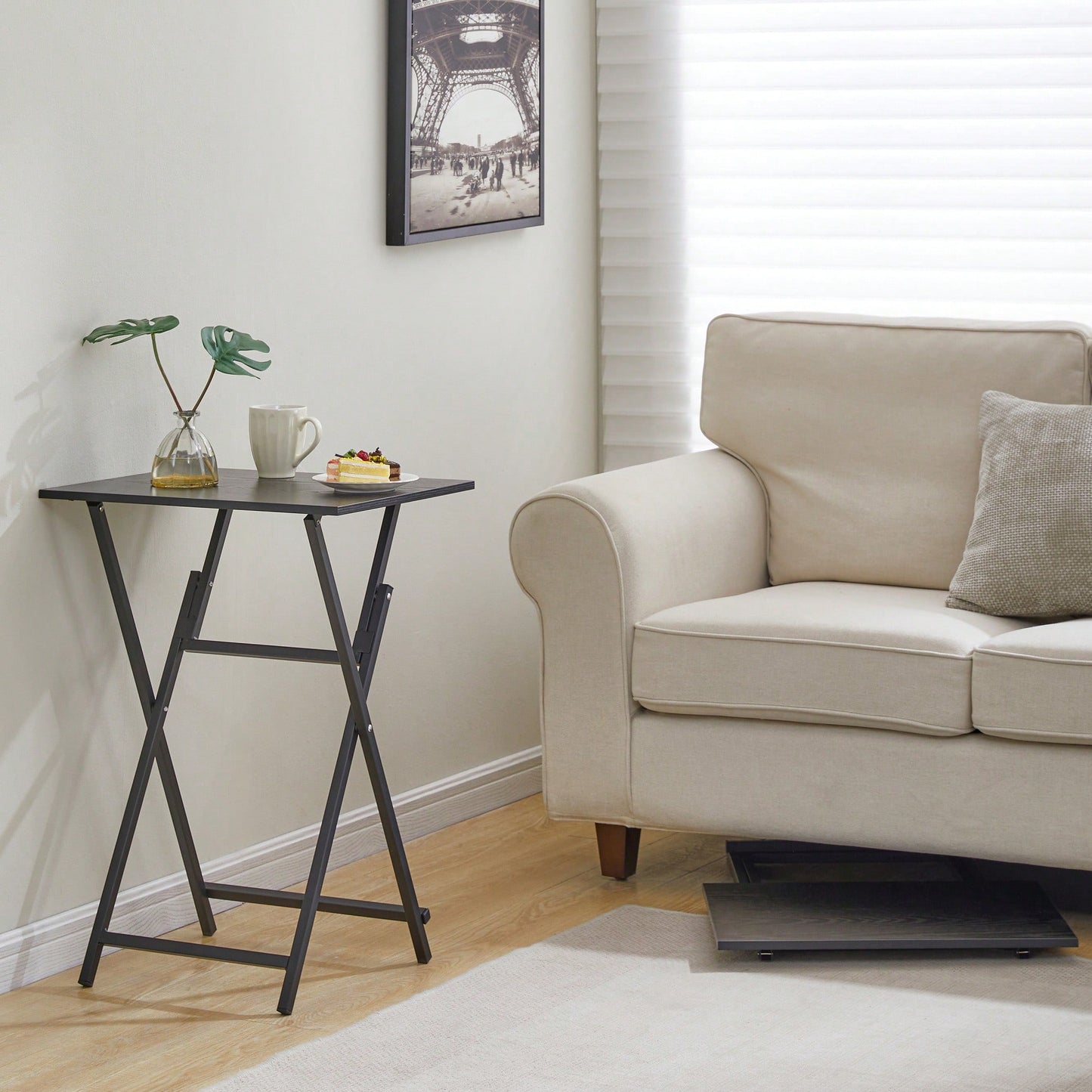 Folding TV Tray Table Portable Rustic Snack Table For Small Spaces Easy To Store No Assembly Required