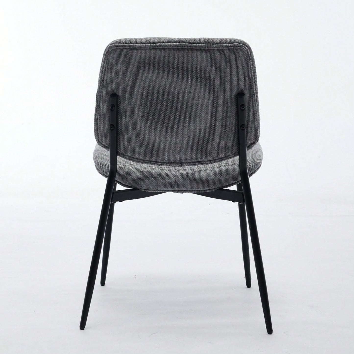 Modern Retro Linen Dining Chairs Set Of 2 With Ergonomic Backrest And Metal Legs For Kitchen And Dining Room Beige