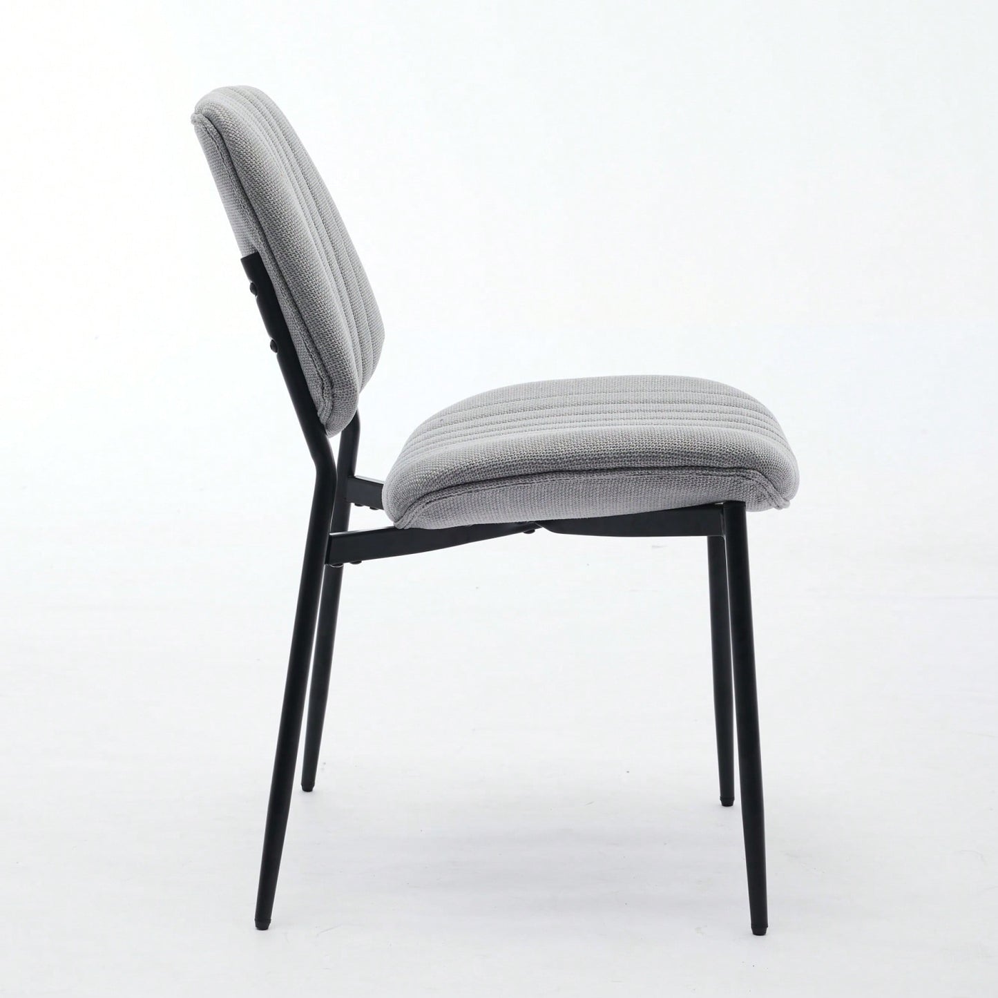 Modern Retro Linen Dining Chairs Set Of 2 With Ergonomic Backrest And Metal Legs For Kitchen And Dining Room Beige