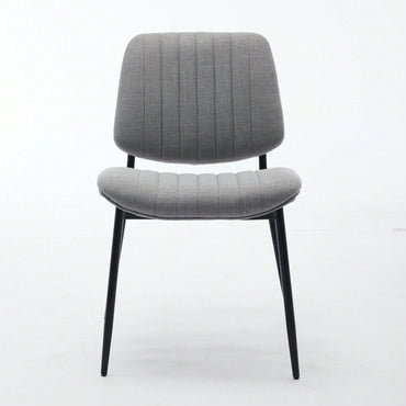 Modern Retro Linen Dining Chairs Set Of 2 With Ergonomic Backrest And Metal Legs For Kitchen And Dining Room Beige