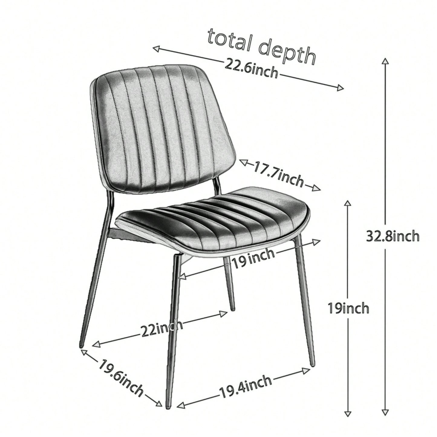 Modern Retro Linen Dining Chairs Set Of 2 With Ergonomic Backrest And Metal Legs For Kitchen And Dining Room Beige