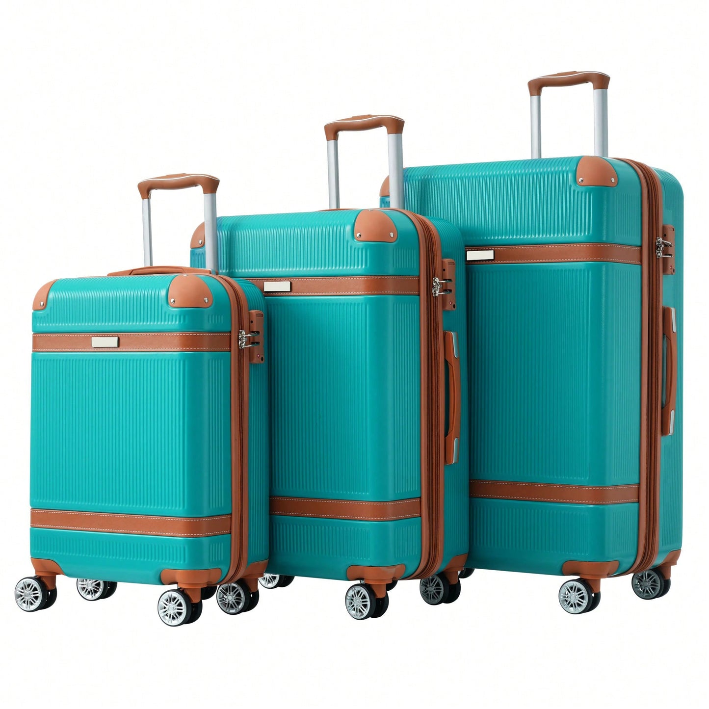 Lightweight 3 Piece Hardshell Luggage Set With 8 Spinner Wheels And TSA Lock 20 24 28 Inch Durable Travel Suitcases