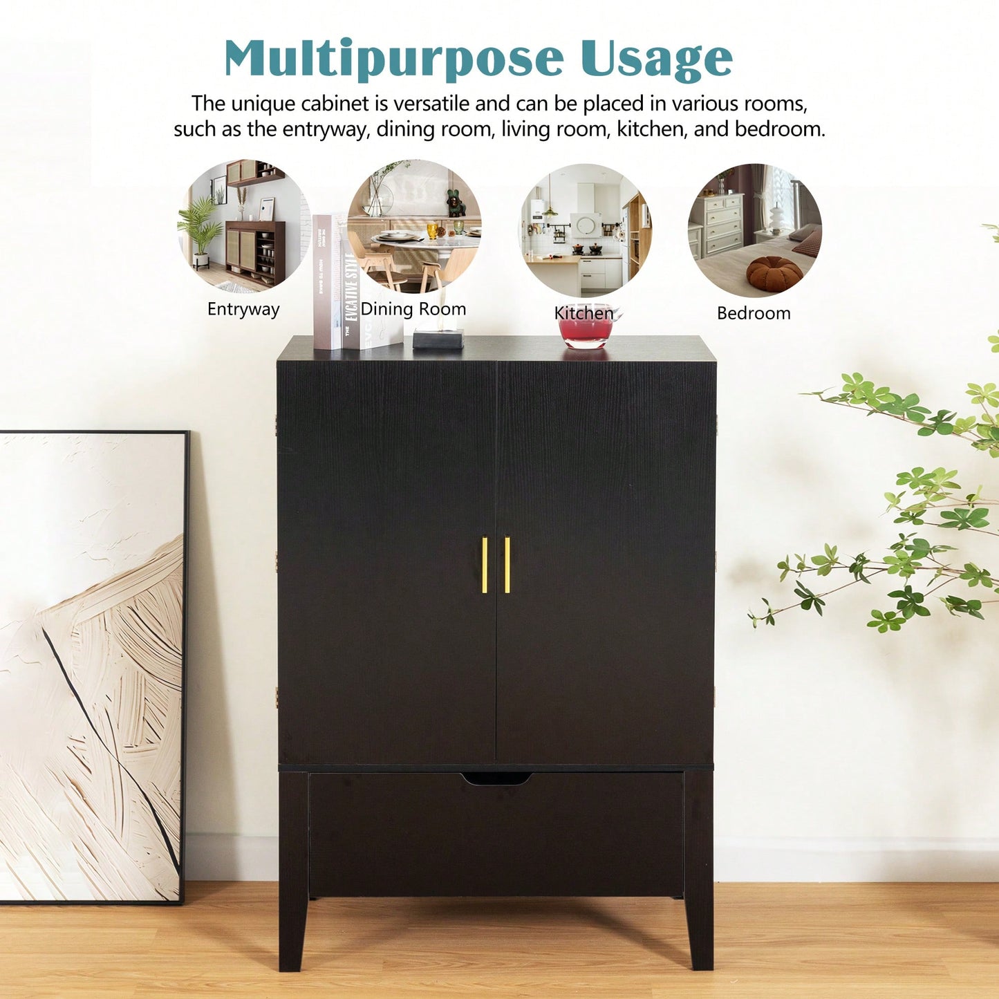 Elegant Bar Cabinet With Wine Racks And Stemware Holder For Home Storage And Display