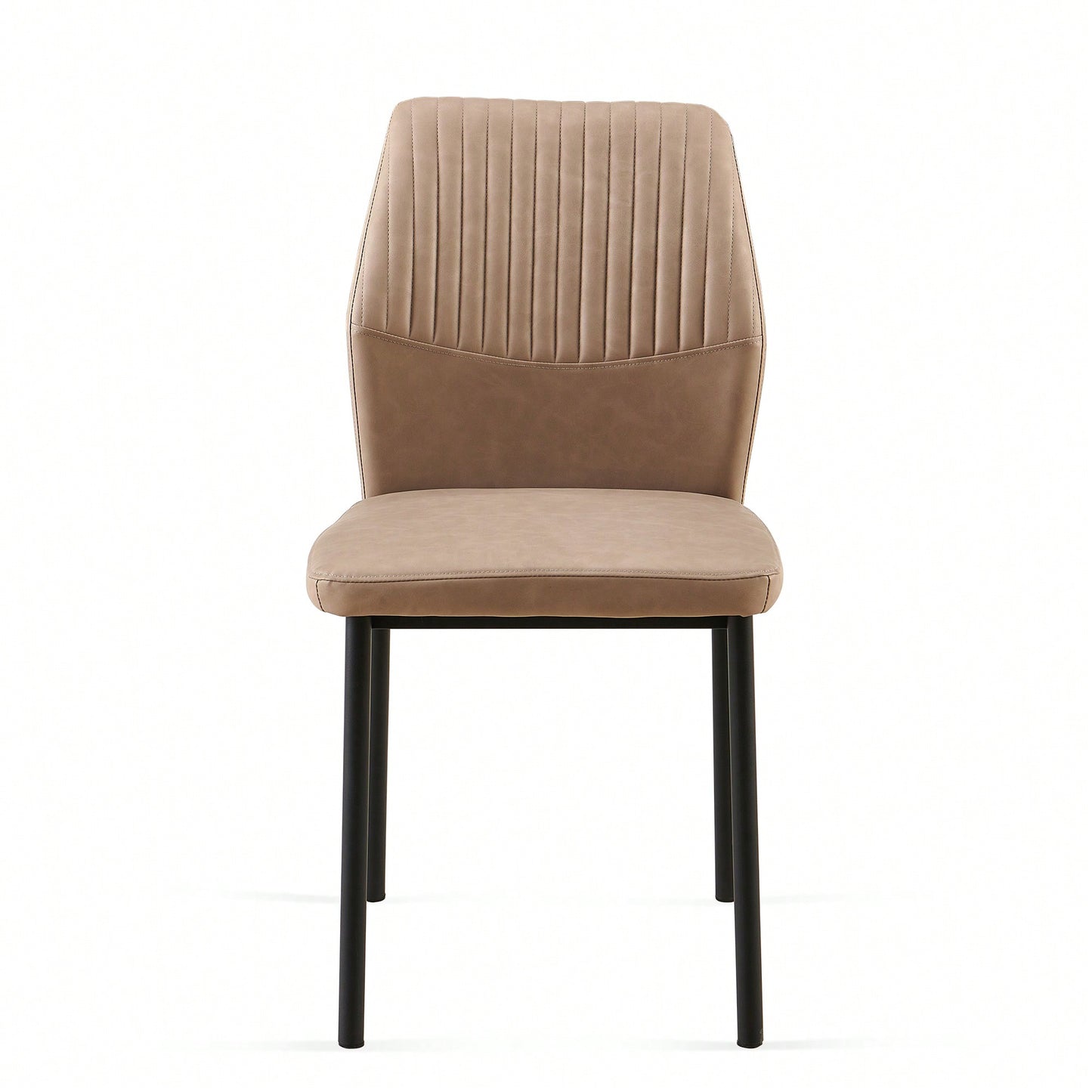 Modern PU Leather Armless Dining Chairs Set Of 4 With Metal Legs For Kitchen And Living Room